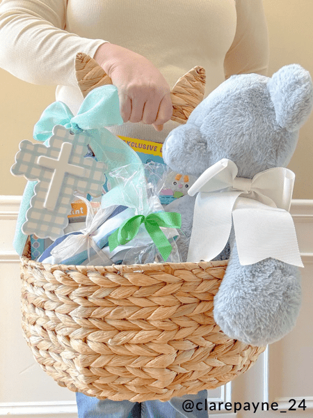 Blue Ceramic Gingham Cross