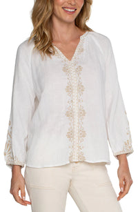 3/4 Sleeve Embroidered Top