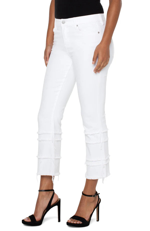 Hannah Crop Flare 5 Hem Bone White