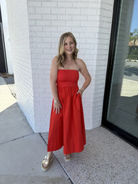 Strapless Midi Dress