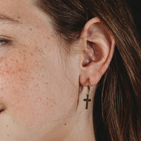 Grace Small Cross Huggie Earring