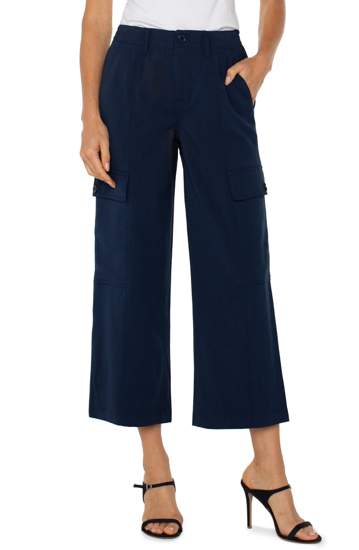 Hi-rise Cargo Crop Straight Dark Navy