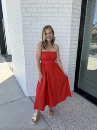 Strapless Midi Dress