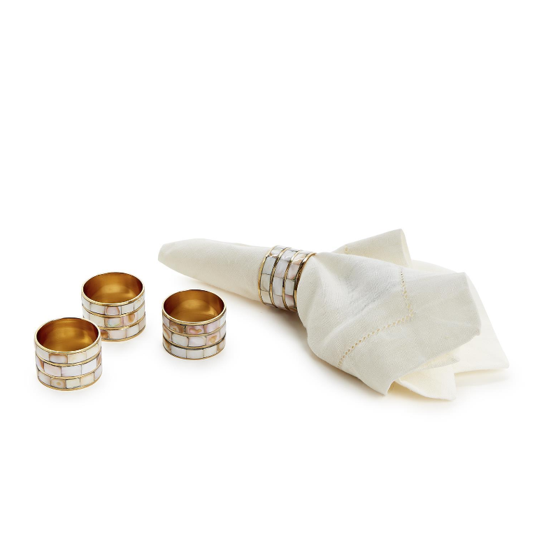 Mother Of Pearl Napkin Ring Set