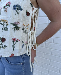Botanical Side Tie Top