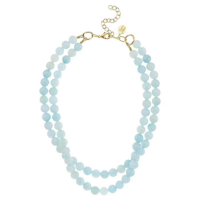 Double Strand Light Blue Necklace