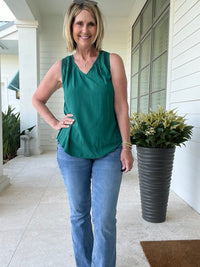 Paige Ruched Tank Galapagos Green