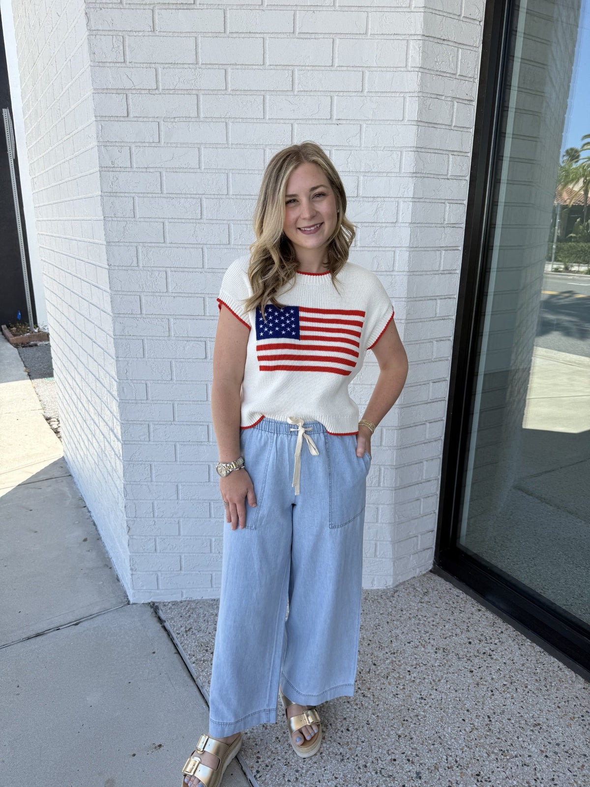 Sleeveless Patriot Sweater