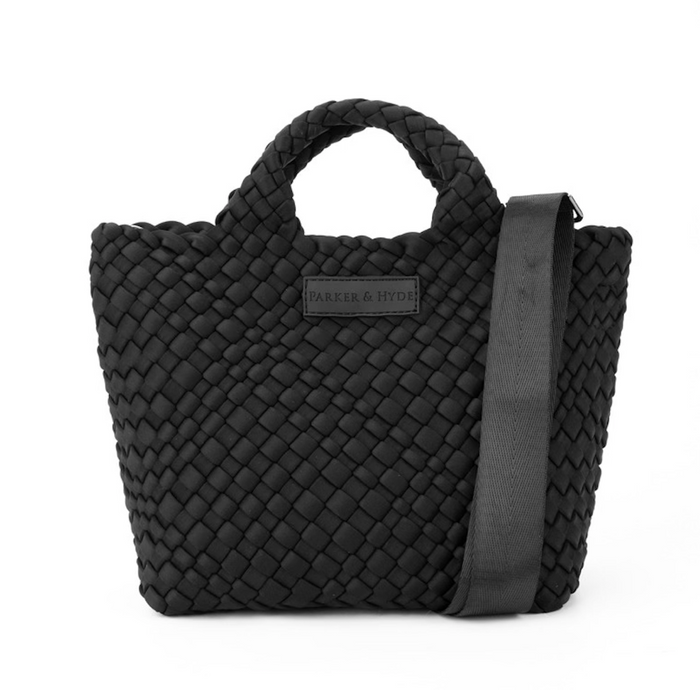 Jet Black Woven Mini Tote