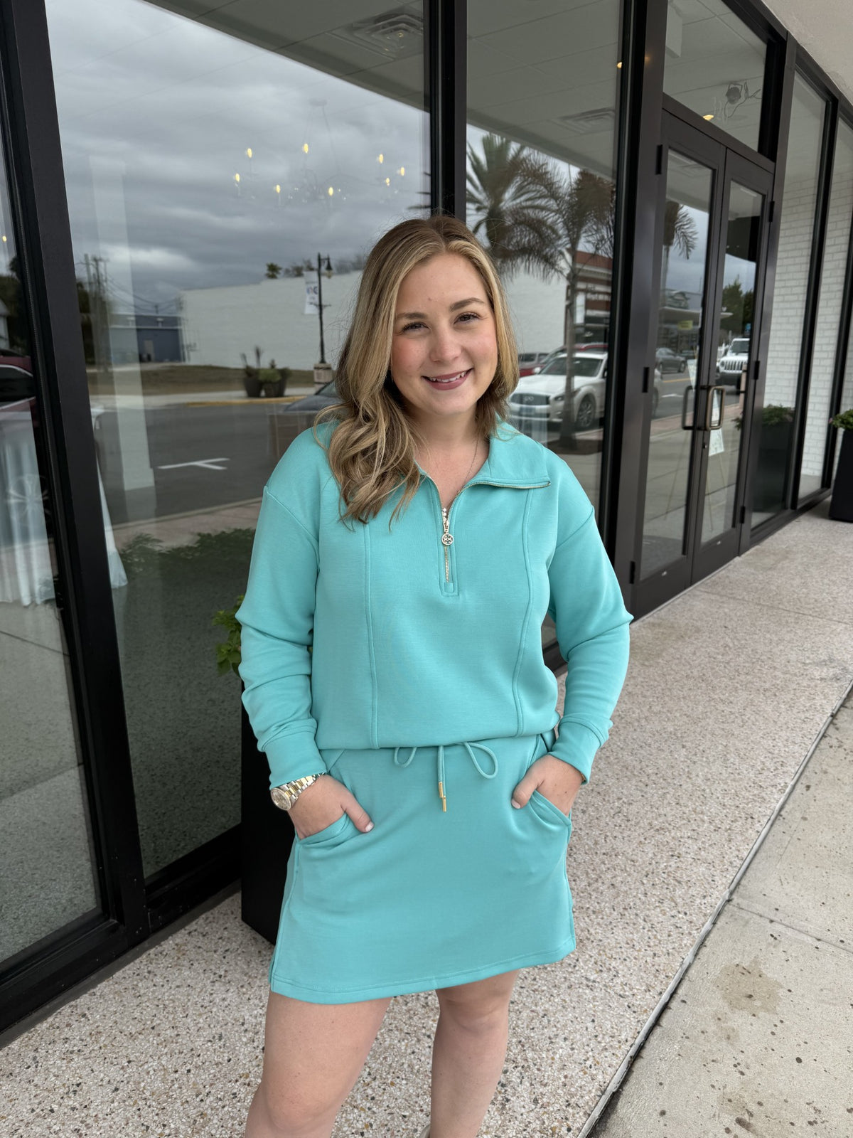 Regan Half Zip Pullover Ocean