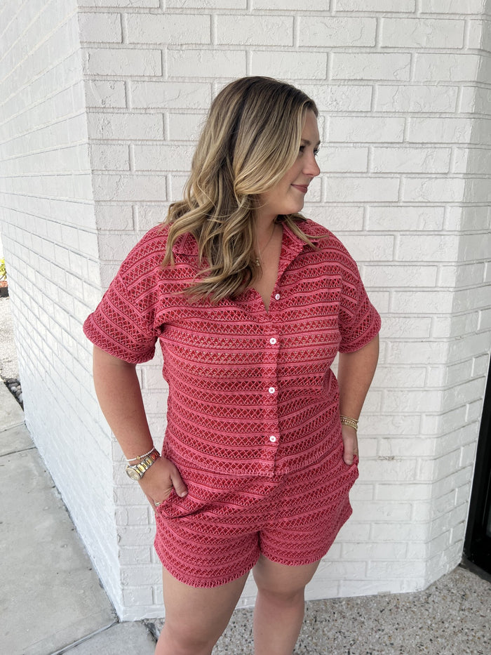Monaco Crochet Button Up