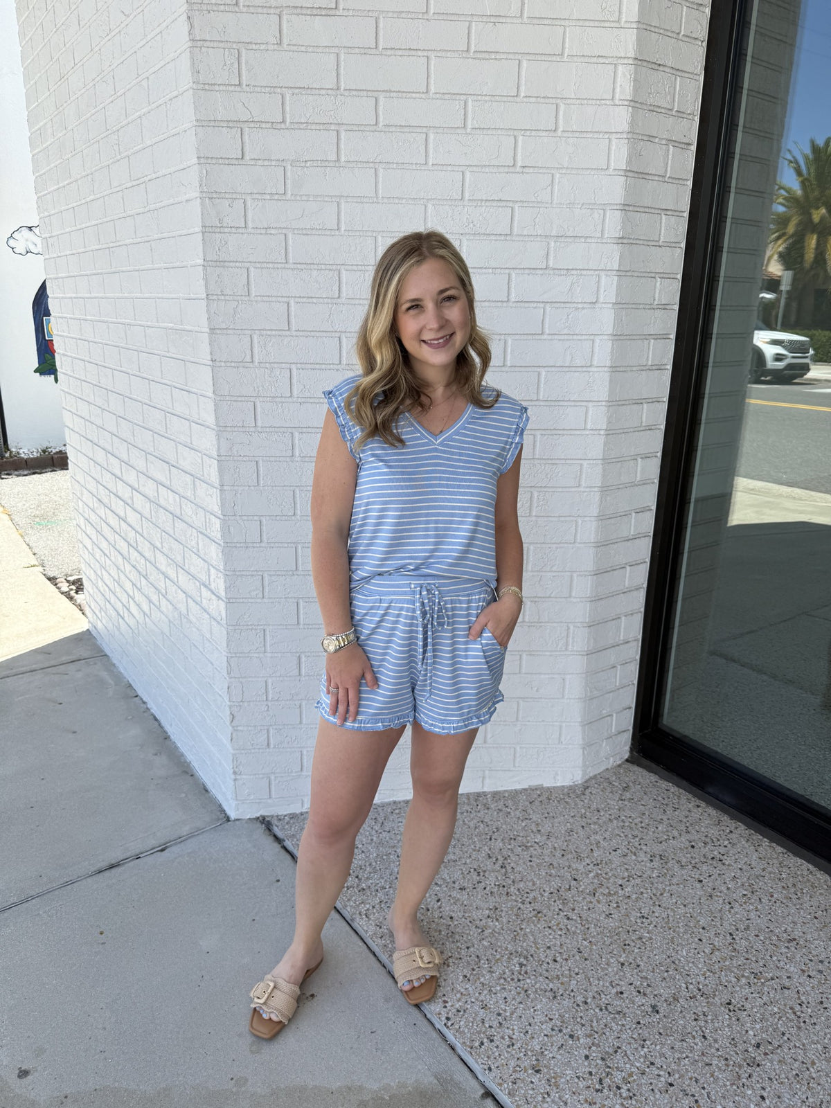 Dream Stripe Ruffle Top