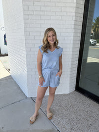 Dream Stripe Ruffle Top