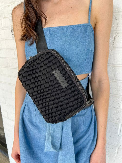 Woven Belt Bag Black