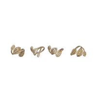 Brass Leaf-Shaped Napkin Rings