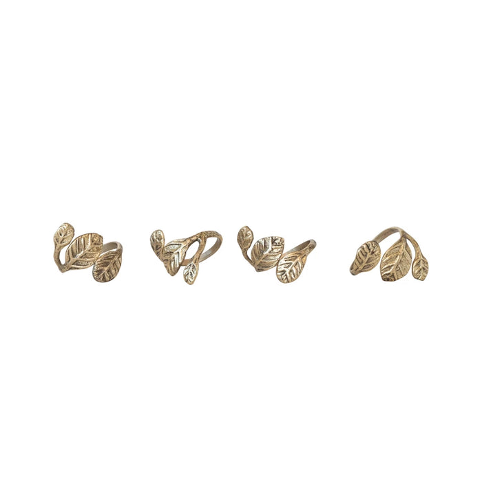 Brass Leaf-Shaped Napkin Rings