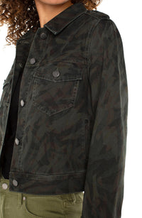 Military Crop Jacket Abstract Camo