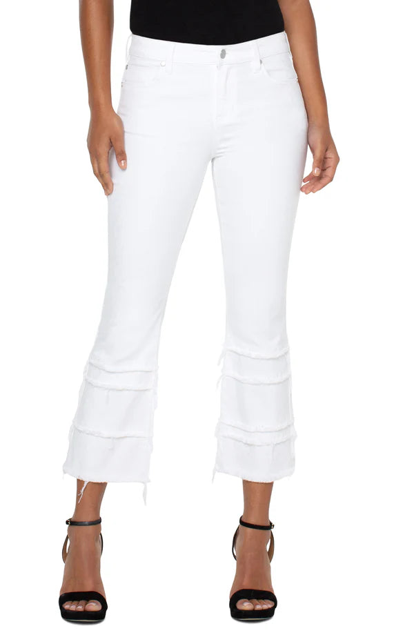 Hannah Crop Flare 5 Hem Bone White