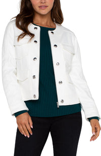 Scoop Neck Quilted Jacket