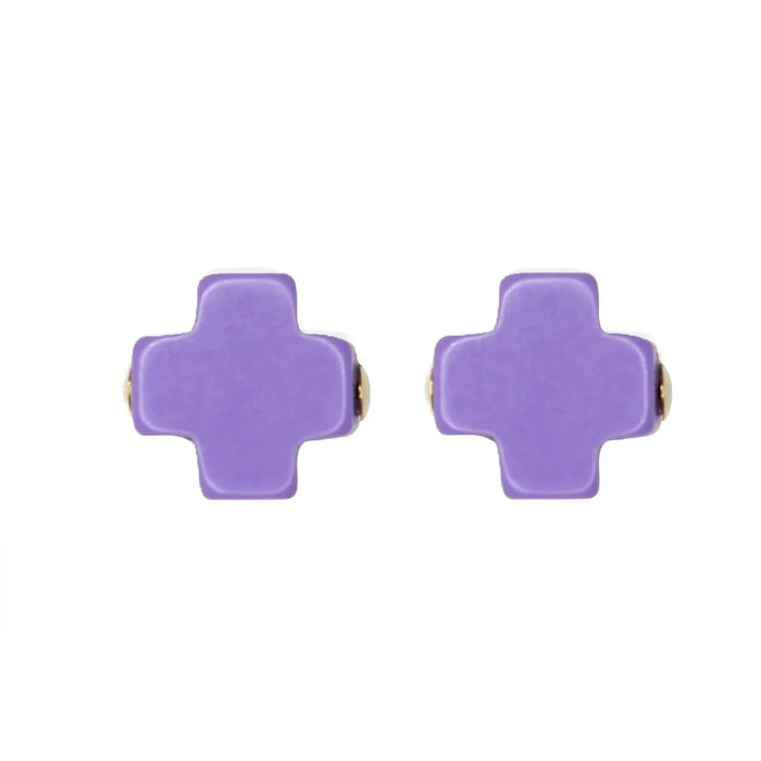 Signature Cross Stud Purple