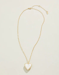 Full Heart Necklace 18" Mother of Pearl