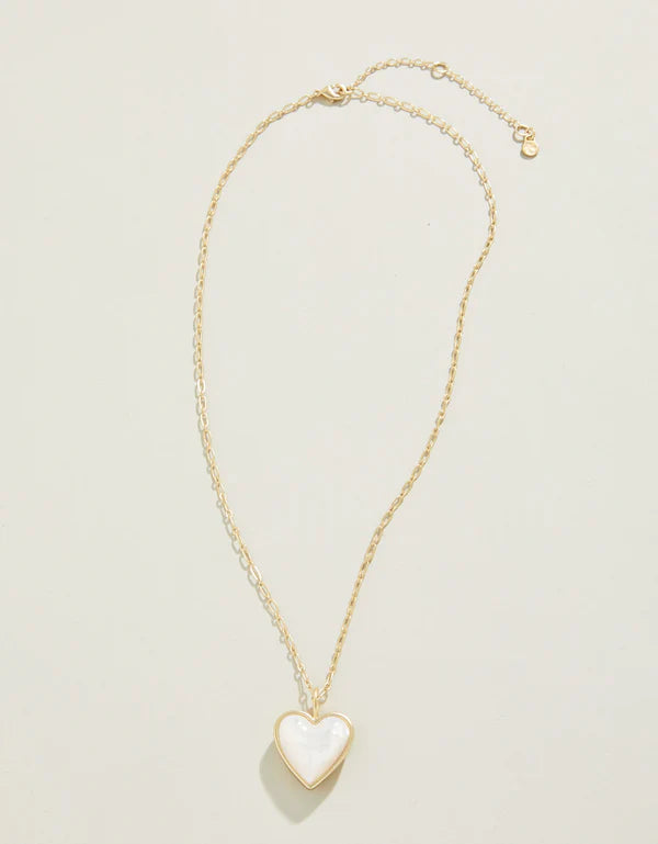 Full Heart Necklace 18" Mother of Pearl