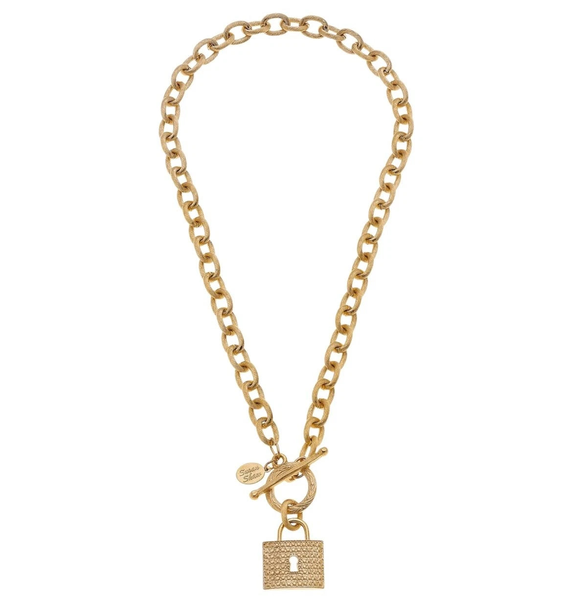 Gold Lock Toggle Necklace