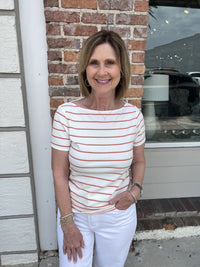 Short Sleeve Boatneck Top