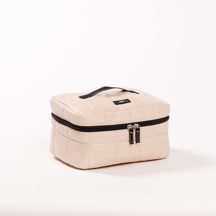 All Aboard Train Case-Putty Box Quilted