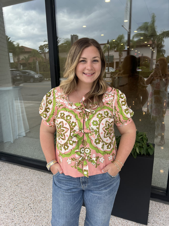 Medallion Tie Top