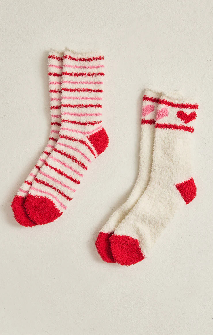 Valentines Plush Stripe Socks