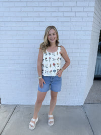 Botanical Side Tie Top