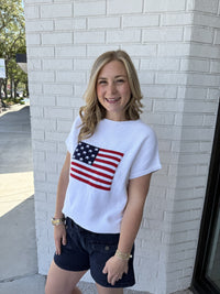 American Flag Sweater Top