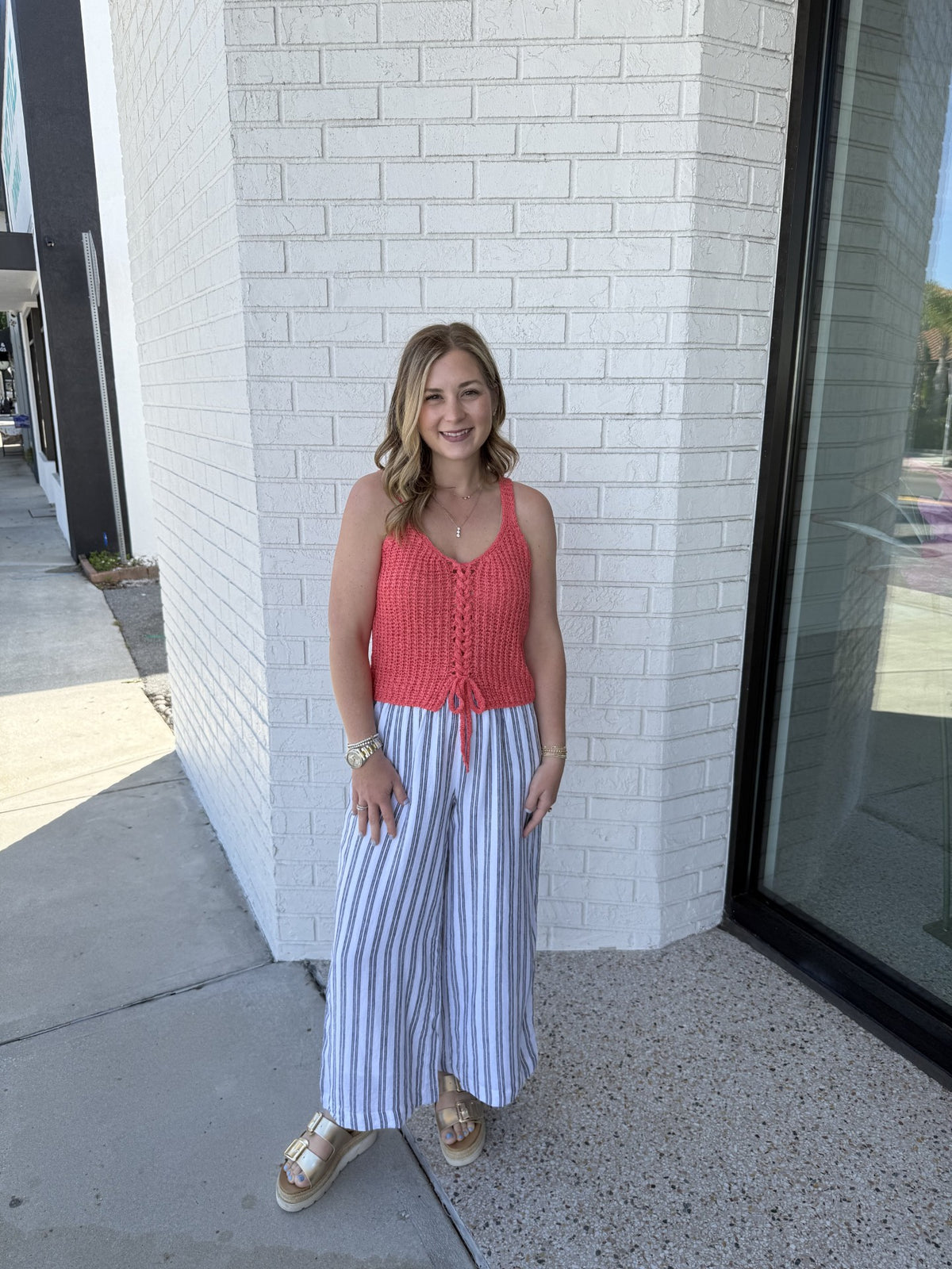 Perfect Striped Linen Pant