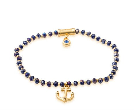 Twinkle Stretch Bracelet Blue/Anchor