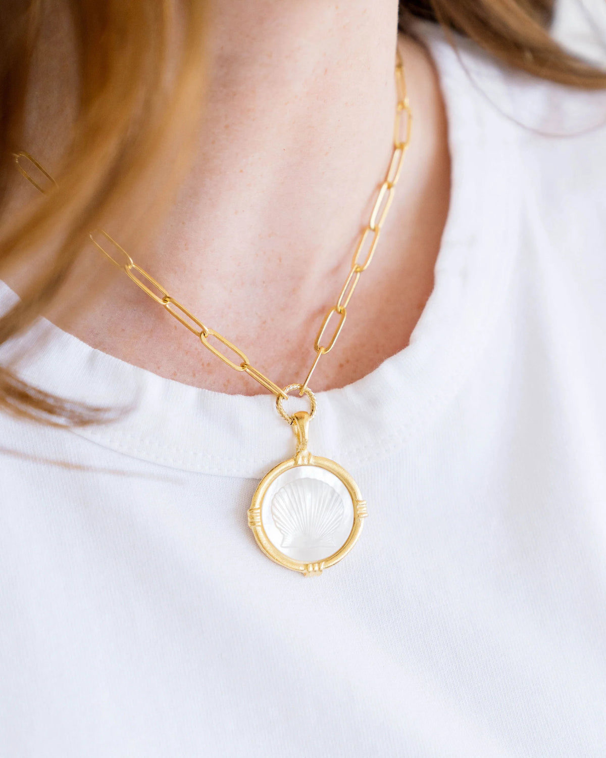 Mother of Pearl Seashell Necklace