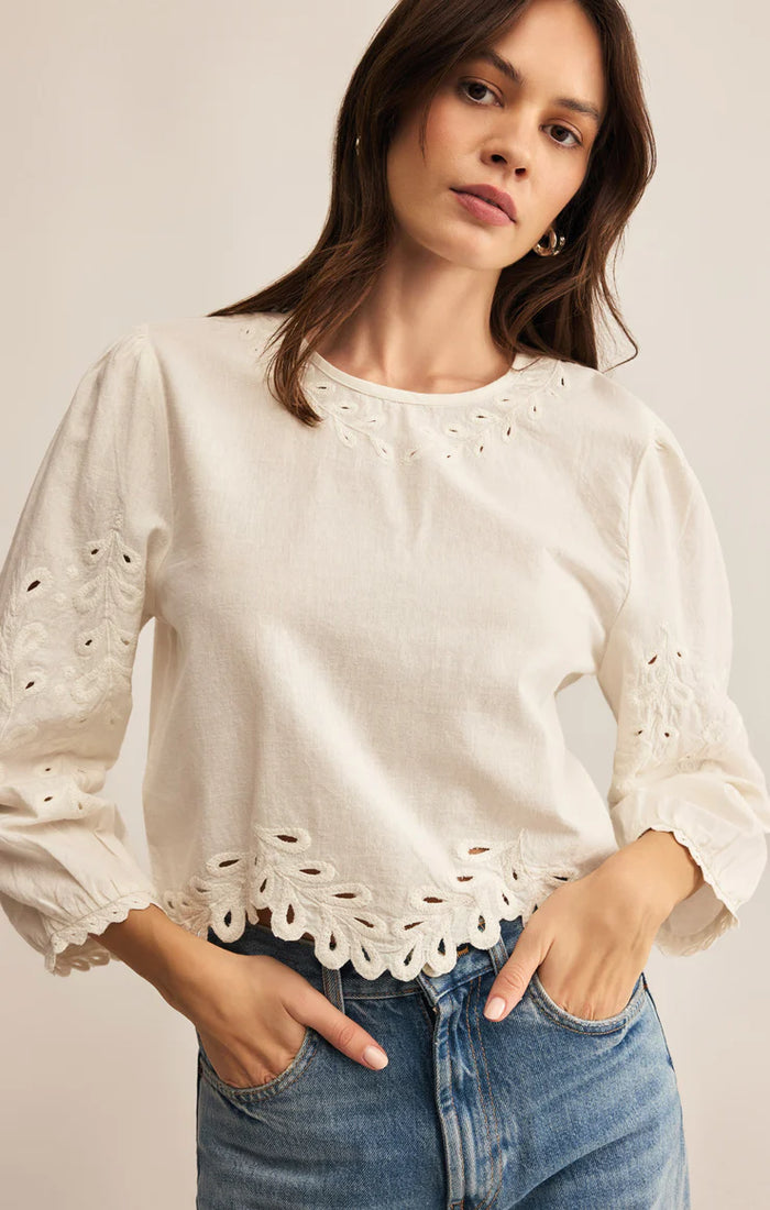Ambroise Embroidered Linen top