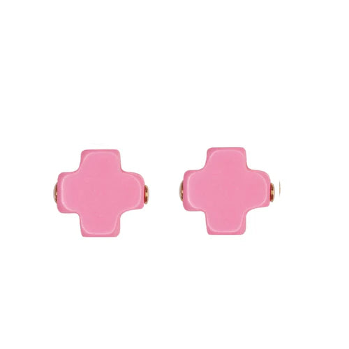 Signature Cross Stud Bright Pink