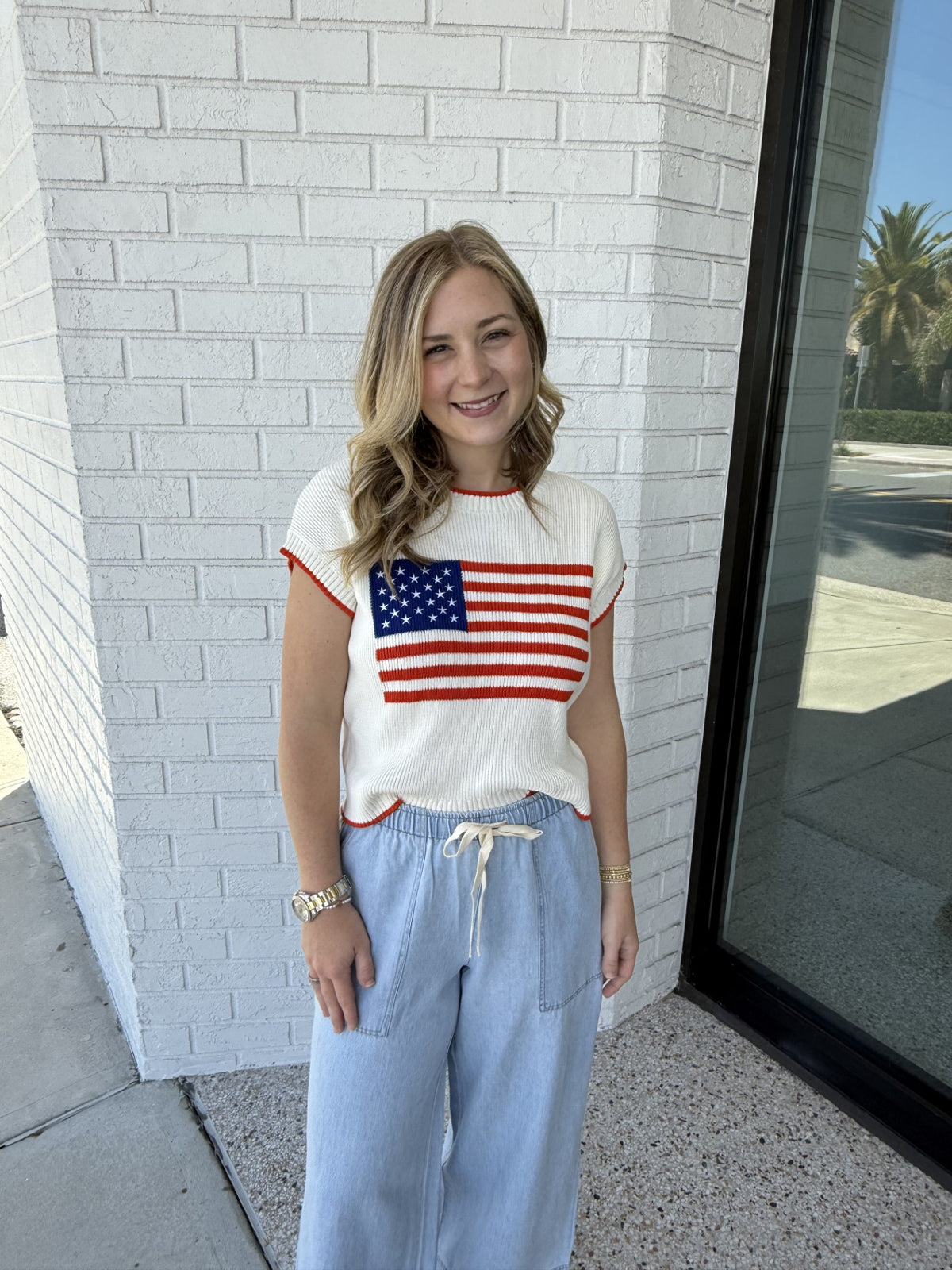 Sleeveless Patriot Sweater