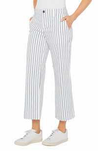 Vintage Indigo Stripe Wide Leg Crop Pant