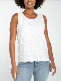 Sleeveless Lace-to-knit Hybrid Top