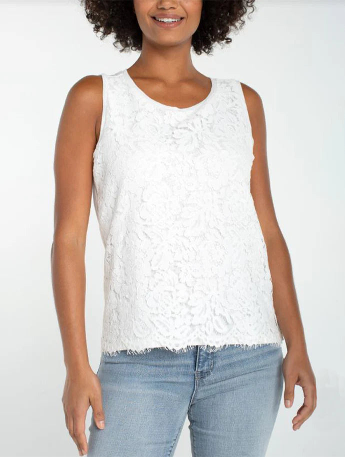 Sleeveless Lace-to-knit Hybrid Top