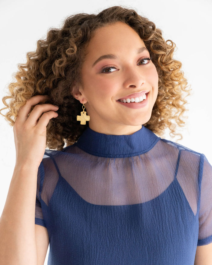 Square Cross Earrings