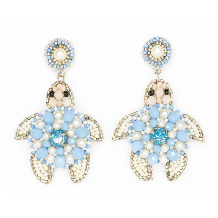 Periwinkle Turtle Earrings