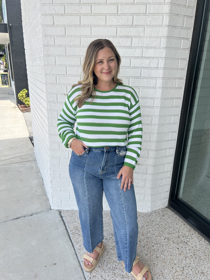 Prado Stripe Pointelle Sweater