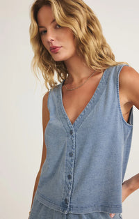 Solace Denim Button Tank