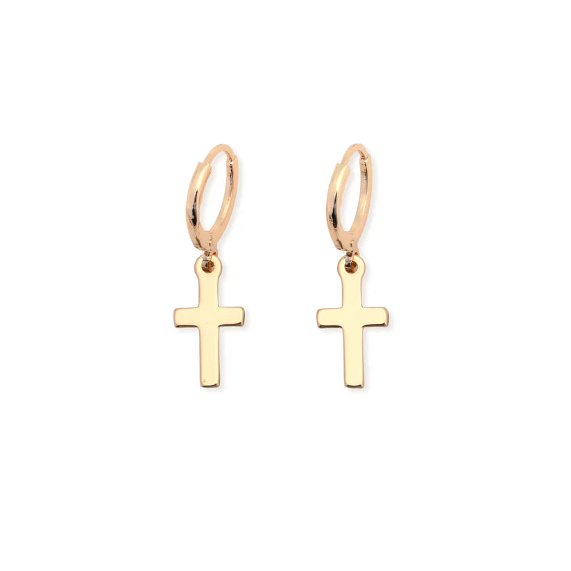 Grace Small Cross Huggie Earring