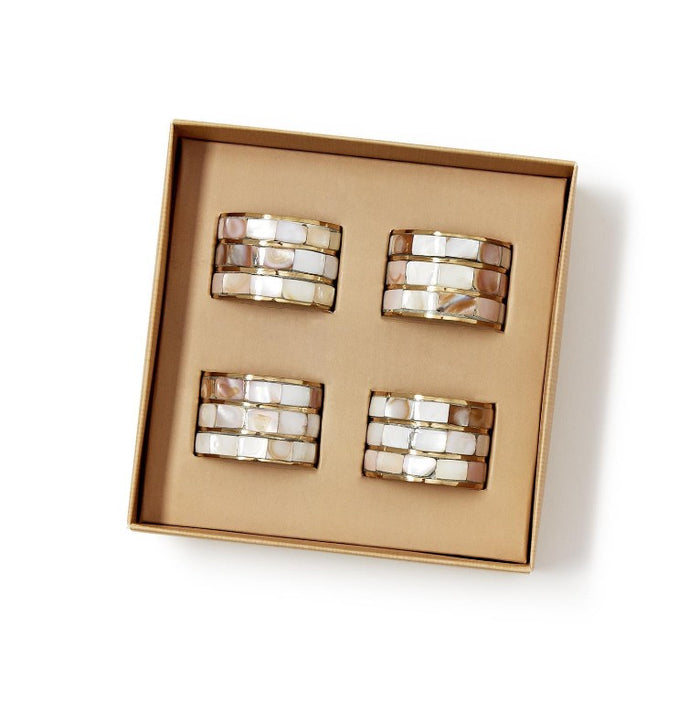 Mother Of Pearl Napkin Ring Set