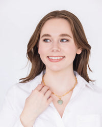 Audrey Jade Heart Paperclip Necklace