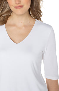 Double Layer V-Neck Rib Knit Top